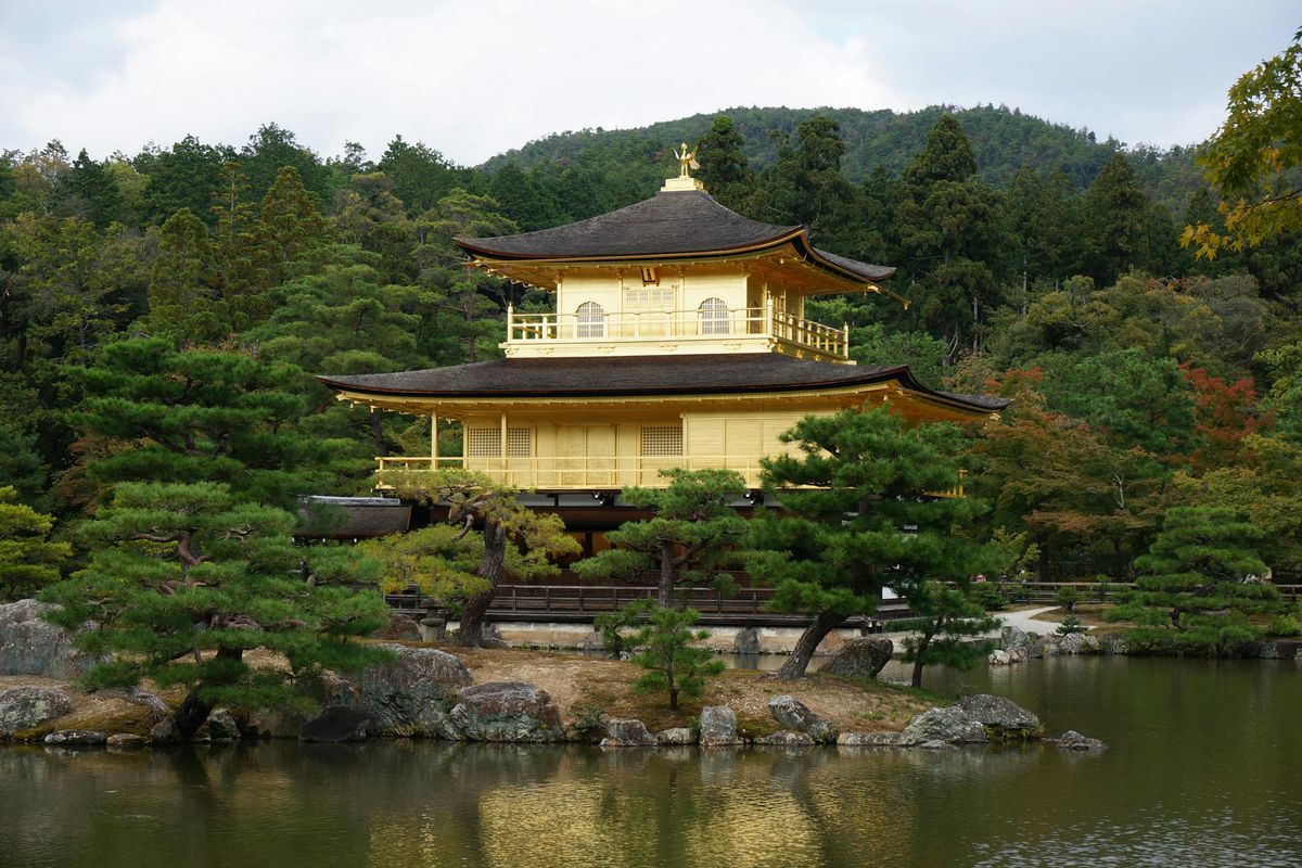 Beautiful traditional Japanese temple with pagoda in Kyoto
